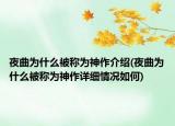夜曲為什么被稱為神作介紹(夜曲為什么被稱為神作詳細(xì)情況如何)