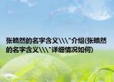 張皓然的名字含義\
