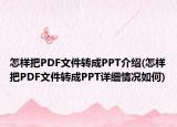 怎樣把PDF文件轉(zhuǎn)成PPT介紹(怎樣把PDF文件轉(zhuǎn)成PPT詳細(xì)情況如何)