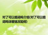 對了可以組詞嗎介紹(對了可以組詞嗎詳細情況如何)
