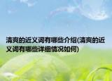 清爽的近義詞有哪些介紹(清爽的近義詞有哪些詳細情況如何)