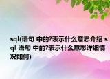sql(語句 中的?表示什么意思介紹 sql 語句 中的?表示什么意思詳細情況如何)