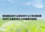 我的原名叫什么現(xiàn)名叫什么介紹(我的原名叫什么現(xiàn)名叫什么詳細(xì)情況如何)