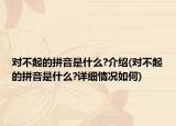 對不起的拼音是什么?介紹(對不起的拼音是什么?詳細情況如何)
