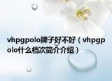 vhpgpolo牌子好不好（vhpgpolo什么檔次簡介介紹）