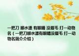 一把刀 順?biāo)?有眼睛 沒眉毛 打一動(dòng)物名（一把刀順?biāo)醒劬]眉毛 打一動(dòng)物名簡介介紹）