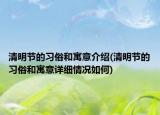 清明節(jié)的習(xí)俗和寓意介紹(清明節(jié)的習(xí)俗和寓意詳細(xì)情況如何)