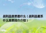戰(zhàn)利品意思是什么（戰(zhàn)利品星系什么意思簡(jiǎn)介介紹）