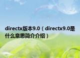 directx版本9.0（directx9.0是什么意思簡介介紹）