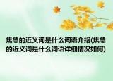焦急的近義詞是什么詞語介紹(焦急的近義詞是什么詞語詳細情況如何)