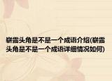 嶄露頭角是不是一個(gè)成語介紹(嶄露頭角是不是一個(gè)成語詳細(xì)情況如何)