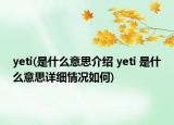 yeti(是什么意思介紹 yeti 是什么意思詳細情況如何)