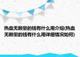 熱血無賴里的錢有什么用介紹(熱血無賴里的錢有什么用詳細情況如何)