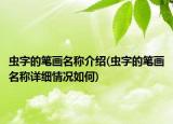 蟲字的筆畫名稱介紹(蟲字的筆畫名稱詳細(xì)情況如何)