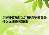 頁字部首是什么介紹(頁字部首是什么詳細情況如何)