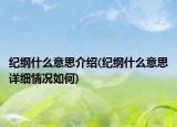 紀(jì)綱什么意思介紹(紀(jì)綱什么意思詳細(xì)情況如何)