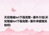 天官賜福txt下載完整+番外介紹(天官賜福txt下載完整+番外詳細情況如何)