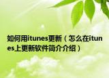 如何用itunes更新（怎么在itunes上更新軟件簡介介紹）
