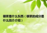 銀漿是什么東西（銀漿的成分是什么簡介介紹）