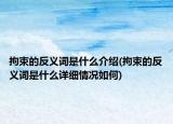 拘束的反義詞是什么介紹(拘束的反義詞是什么詳細情況如何)