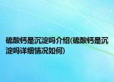 硫酸鈣是沉淀嗎介紹(硫酸鈣是沉淀嗎詳細情況如何)
