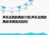 聲東擊西的典故介紹(聲東擊西的典故詳細(xì)情況如何)