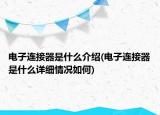 電子連接器是什么介紹(電子連接器是什么詳細(xì)情況如何)