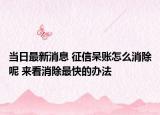 當日最新消息 征信呆賬怎么消除呢 來看消除最快的辦法