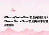 iPhone(VoiceOver怎么關(guān)閉介紹 iPhone VoiceOver怎么關(guān)閉詳細(xì)情況如何)