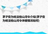 茅子俊為啥沒拍山河令介紹(茅子俊為啥沒拍山河令詳細情況如何)