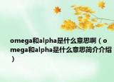 omega和alpha是什么意思?。╫mega和alpha是什么意思簡介介紹）