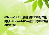 iPhone14Pro漲價(jià) 約8999起詳細(xì)內(nèi)容 iPhone14Pro漲價(jià) 約8999起具體介紹