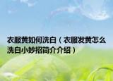 衣服黃如何洗白（衣服發(fā)黃怎么洗白小妙招簡介介紹）