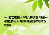 wii的怪物獵人3有幾種武器介紹(wii的怪物獵人3有幾種武器詳細情況如何)
