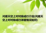 鴻雁天空上對(duì)對(duì)排成行介紹(鴻雁天空上對(duì)對(duì)排成行詳細(xì)情況如何)
