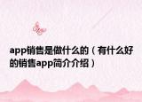 app銷售是做什么的（有什么好的銷售app簡介介紹）