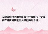 安徽省農(nóng)村信用社是屬于什么銀行（安徽省農(nóng)村信用社是什么銀行簡介介紹）