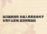 當(dāng)日最新消息 失信人員黑名單對(duì)子女有什么影響 是這樣規(guī)定的