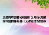 流星蝴蝶劍的秘籍是什么介紹(流星蝴蝶劍的秘籍是什么詳細(xì)情況如何)