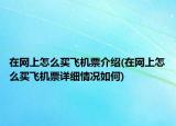 在網(wǎng)上怎么買飛機票介紹(在網(wǎng)上怎么買飛機票詳細情況如何)