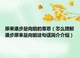 原來(lái)退步是向前的意思（怎么理解退步原來(lái)是向前這句話簡(jiǎn)介介紹）