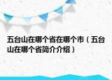 五臺山在哪個省在哪個市（五臺山在哪個省簡介介紹）