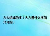 力大組成的字（大力是什么字簡介介紹）