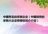 中國有名的家族企業(yè)（中國現(xiàn)有的家族大企業(yè)有哪些簡介介紹）