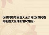 優(yōu)酷網(wǎng)看電視劇大全介紹(優(yōu)酷網(wǎng)看電視劇大全詳細情況如何)