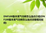 DNF100版本男氣功師怎么加點介紹(DNF100版本男氣功師怎么加點詳細情況如何)