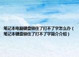 筆記本電腦鍵盤鎖住了打不了字怎么辦（筆記本鍵盤鎖住了打不了字簡介介紹）