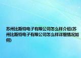 蘇州比斯特電子有限公司怎么樣介紹(蘇州比斯特電子有限公司怎么樣詳細(xì)情況如何)