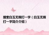 搜索白玉無瑕打一字（白玉無瑕打一字簡介介紹）