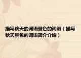 描寫秋天的詞語景色的詞語（描寫秋天景色的詞語簡(jiǎn)介介紹）